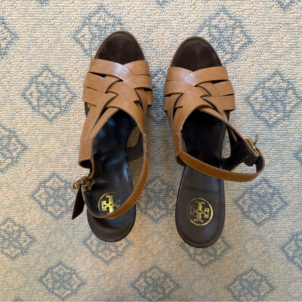 Tory Burch Brown Leather Sandals